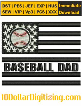 Baseball-Dad-Embroidery-Design