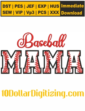 Baseball-Mama-Embroidery-Design