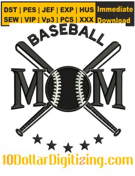 Baseball-Mom-Embroidery-Design