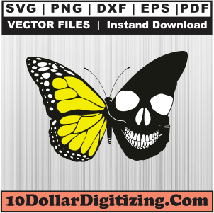 Skull-Art-Butterfly-Svg