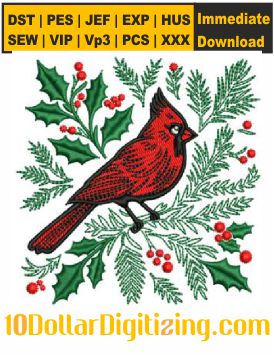 Christmas-Cardinal-Bird-Embroidery-Design