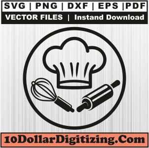 Chef-Hat-And-Baking-Utensils-Svg