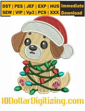 Christmas-Dog-Embroidery-Design