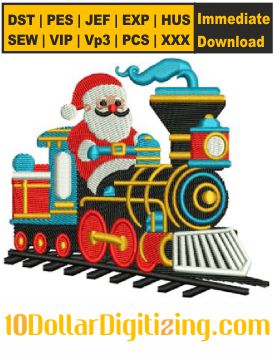 Christmas-Santa-On-Train-Embroidery-Design