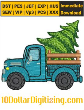 Christmas-Truck-Embroidery-Design