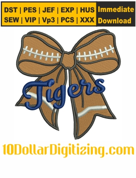 Football-Coquette-Bow-Tigers-Embroidery-Design