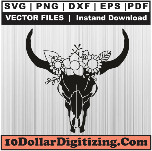 Cow-Skull-With-Flower-Svg