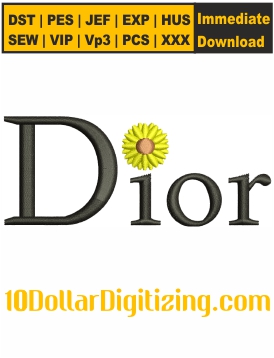 Dior-Sunflower-Logo-Embroidery-Design