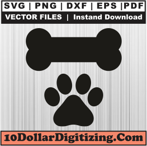 Dog-Bone-And-Paw-Print-Svg