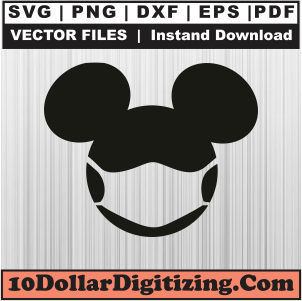 Mickey-Mouse-Face-With-Mask-Svg