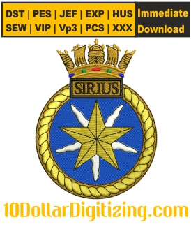 HMS-Sirius-Lapel-Embroidery-Design