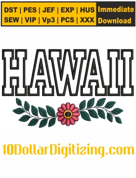 Hawaii-Outline-Embroidery-Design