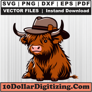 Highland-Cow-With-Hat-Svg