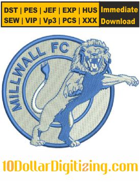 Millwall-Fc-Logo-1992-Embroidery-Design
