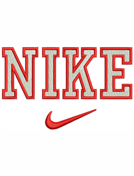 Nike 2 Colors Letters Embroidery Design | Nike Logo Embroidery DST File ...