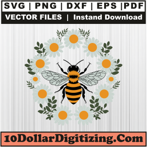 Bee-With-Floral-Wreath-Svg