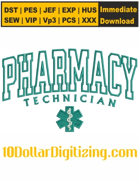 Pharmacy-Technician-Embroidery-Design