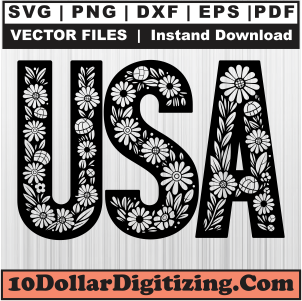 USA-Floral-Lettering-Svg