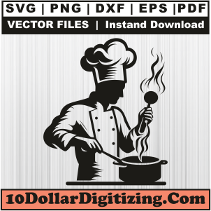 Chef-Cooking-In-Kitchen-Svg