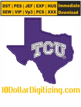 Tcu-Horned-Texas-Map-Embroidery-Design