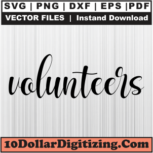 Volunteers-Mascot-Hand-Lettered-Svg